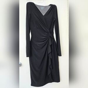 Lauren Ralph Lauren Womens Knit Long Sleeves Cocktail and Party Dress